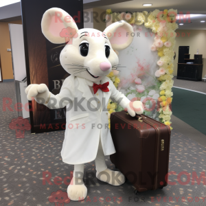 Beige mus maskot drakt...