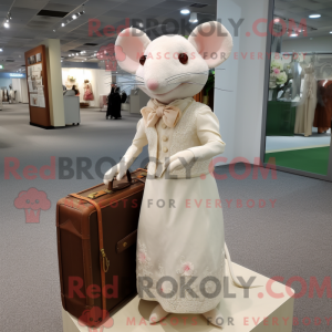 Beige mus maskot drakt...
