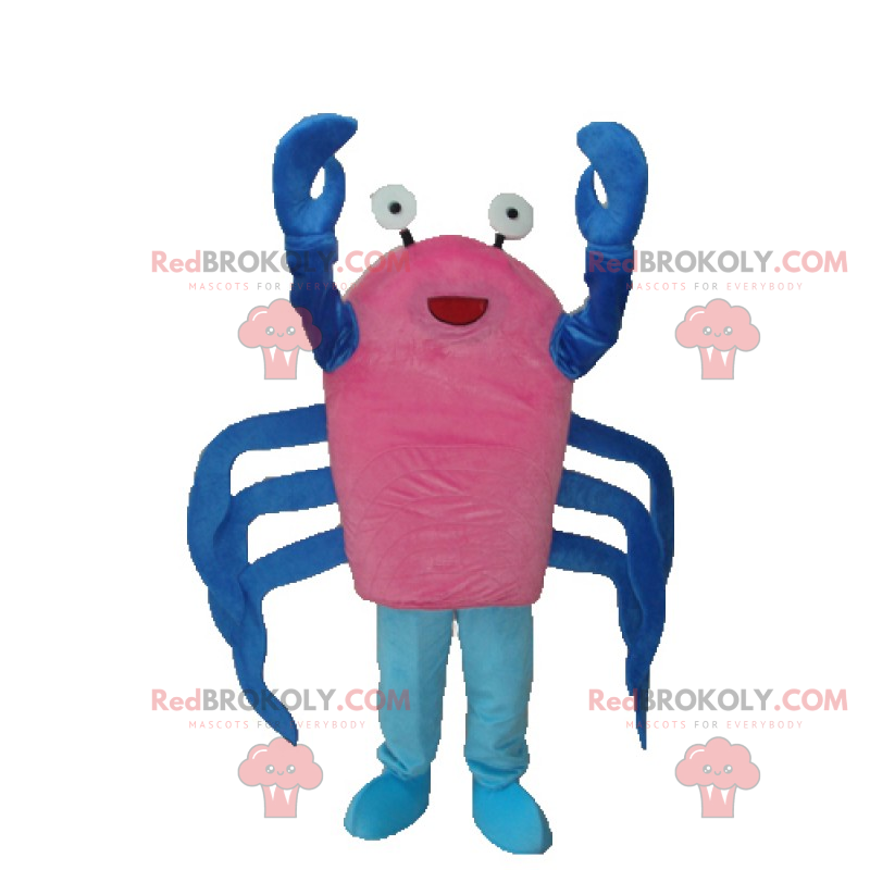 Mascotte di granchio con artigli blu - Redbrokoly.com