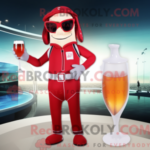 Red Champagne mascot...
