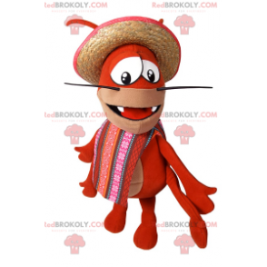 Krab mascotte met poncho en hoed - Redbrokoly.com