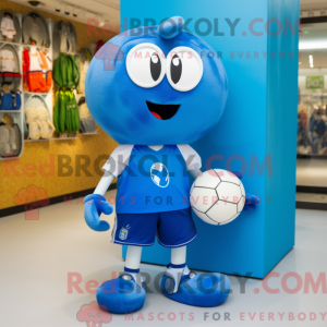 Blue Handball Ball mascot...