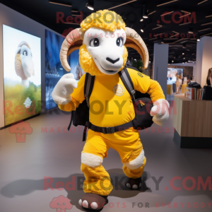 Yellow Ram-maskotdraktfigur...