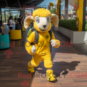 Geel Ram-mascottekostuum...