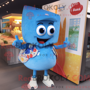 Blue Lasagna mascot costume...