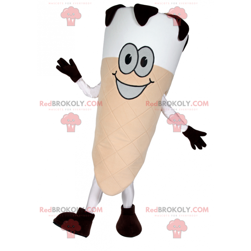 Vanilla ice cream mascot with smiling face - Redbrokoly.com