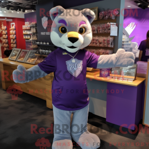 Lilla Puma maskot kostume...
