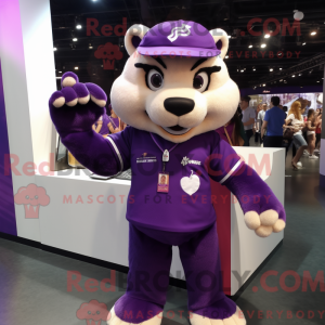 Paars Puma-mascottekostuum...