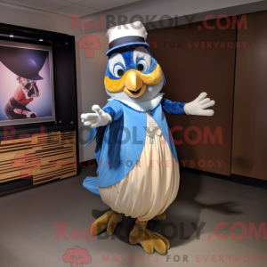Gold Blue Jay mascot...