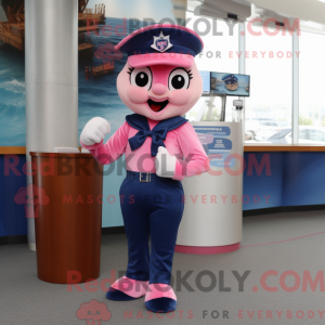 Navy Pink mascot costume...