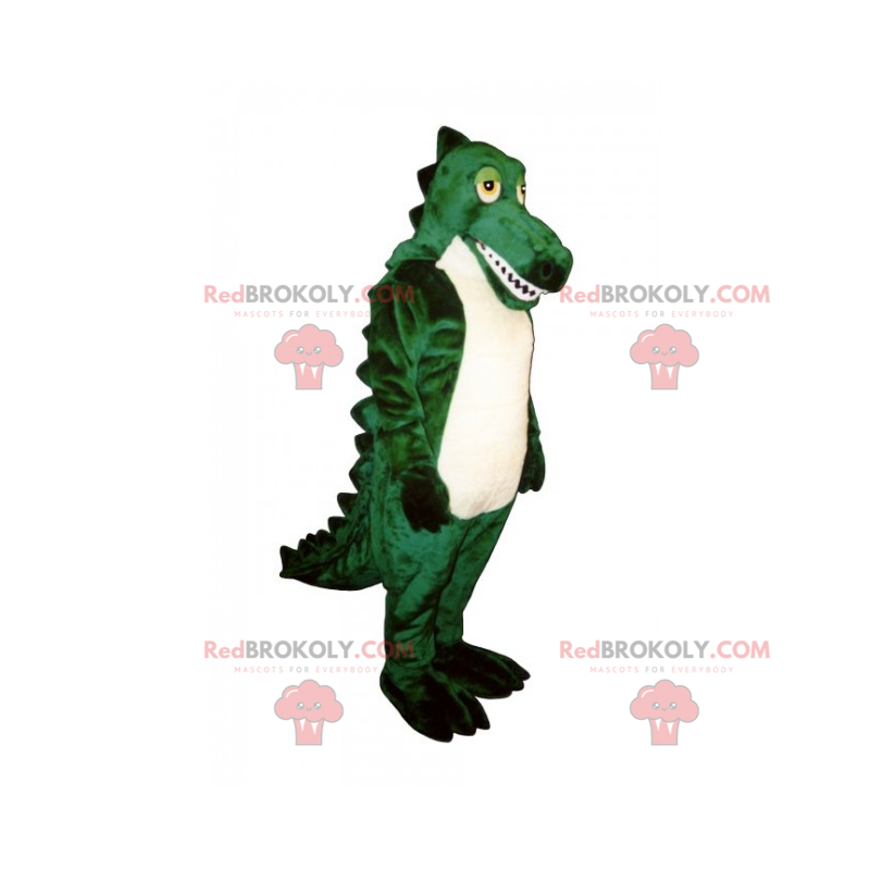 Hvid mave krokodille maskot - Redbrokoly.com