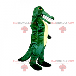 Mascotte van een krokodil met grote tanden - Redbrokoly.com