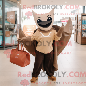 Brun Manta Ray maskot...