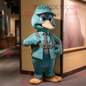 Teal Plum mascottekostuum...