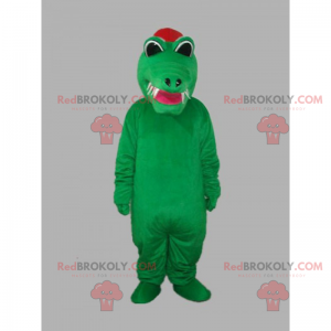 Krokodille maskot med skarpe tænder - Redbrokoly.com