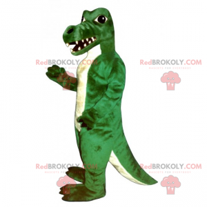 Mascote crocodilo branco e verde - Redbrokoly.com