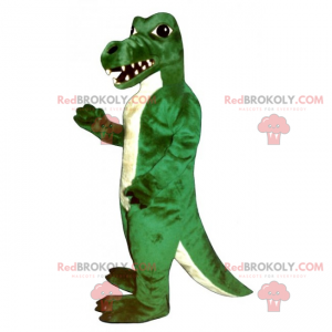 Maskot bílý a zelený krokodýl - Redbrokoly.com