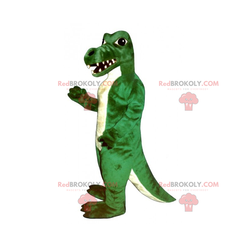 Mascote crocodilo branco e verde - Redbrokoly.com