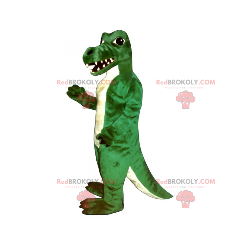 Mascotte de crocodile blanc et vert - Redbrokoly.com