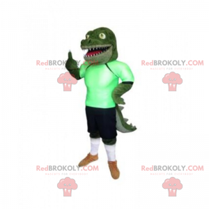 Crocodile mascot in soccer gear - Redbrokoly.com