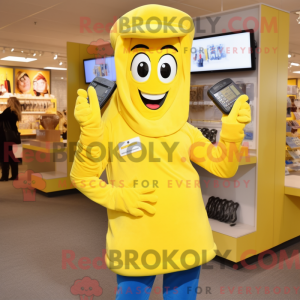 Gul telefon maskot kostume...