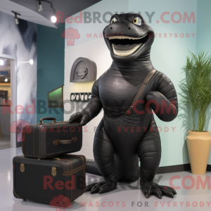 Sort Titanoboa maskot...