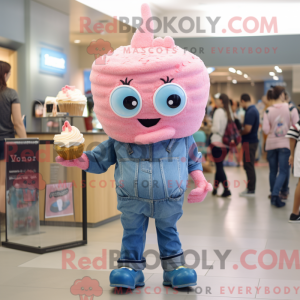Pink Cupcake maskot kostume...