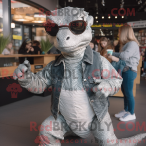Silver Komodo Dragon mascot...