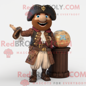 Brun piratmaskotdraktfigur...