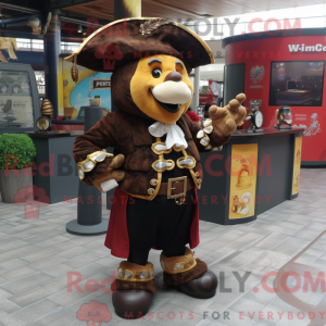 Brun piratmaskotdraktfigur...