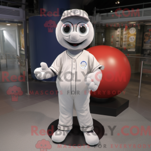 Silver Baseball Ball mascot...