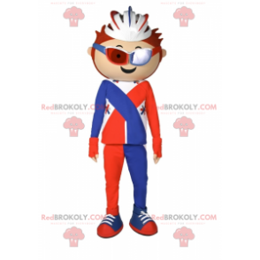 Cyklist maskot med hjelm - Redbrokoly.com