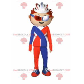 Cyklistmaskot med hjälm - Redbrokoly.com