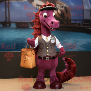 Maroon Sea Horse mascot...