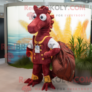 Maroon Sea Horse mascot...