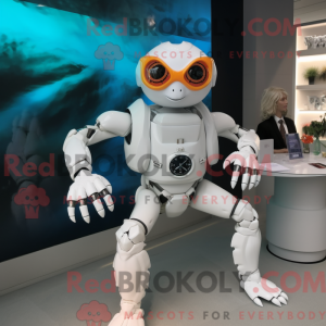Witte krab mascottekostuum...
