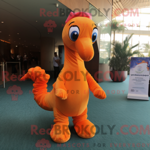 Orange Sea Horse mascot...