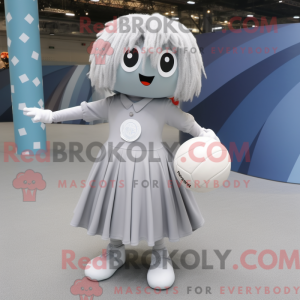 Silver Handball Ball mascot...