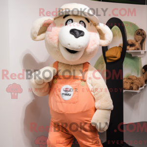 Peach Merino Sheep mascot...