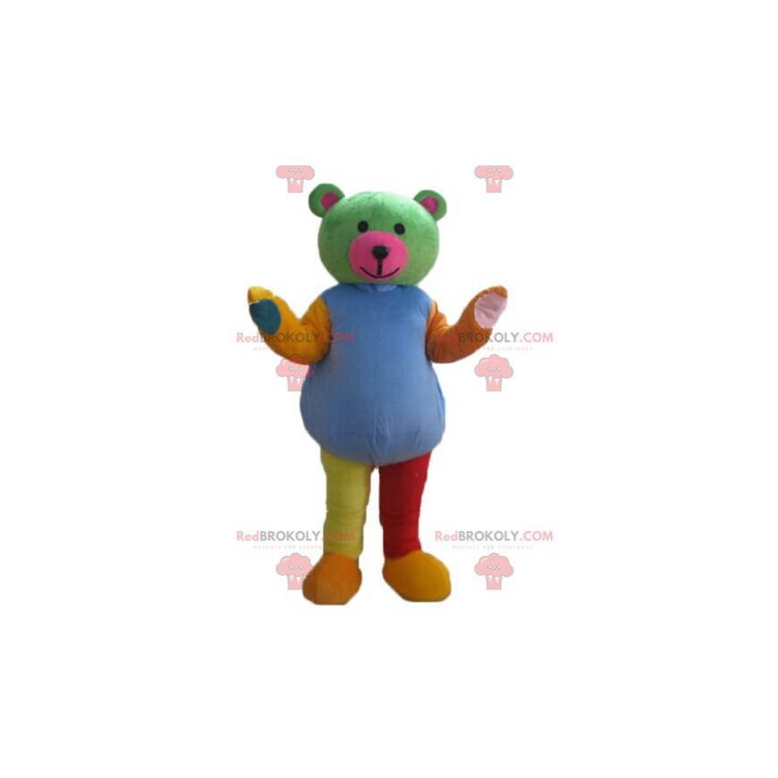 Multicolored teddy bear mascot - Redbrokoly.com