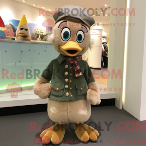 Máscara de pavão bege com...