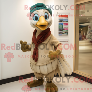 Beige Peacock maskot drakt...