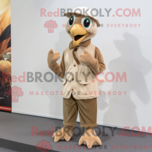 Beige Peacock maskot drakt...