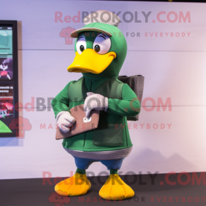 Green Geese mascot costume...