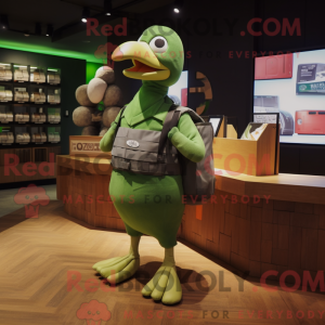 Green Geese mascot costume...