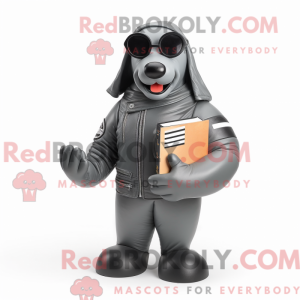 Gray Hot Dog mascot costume...