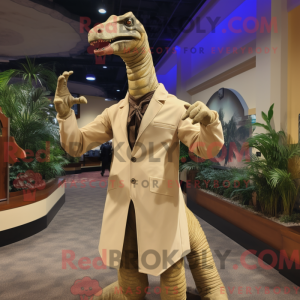 Tan Brachiosaurus maskot...