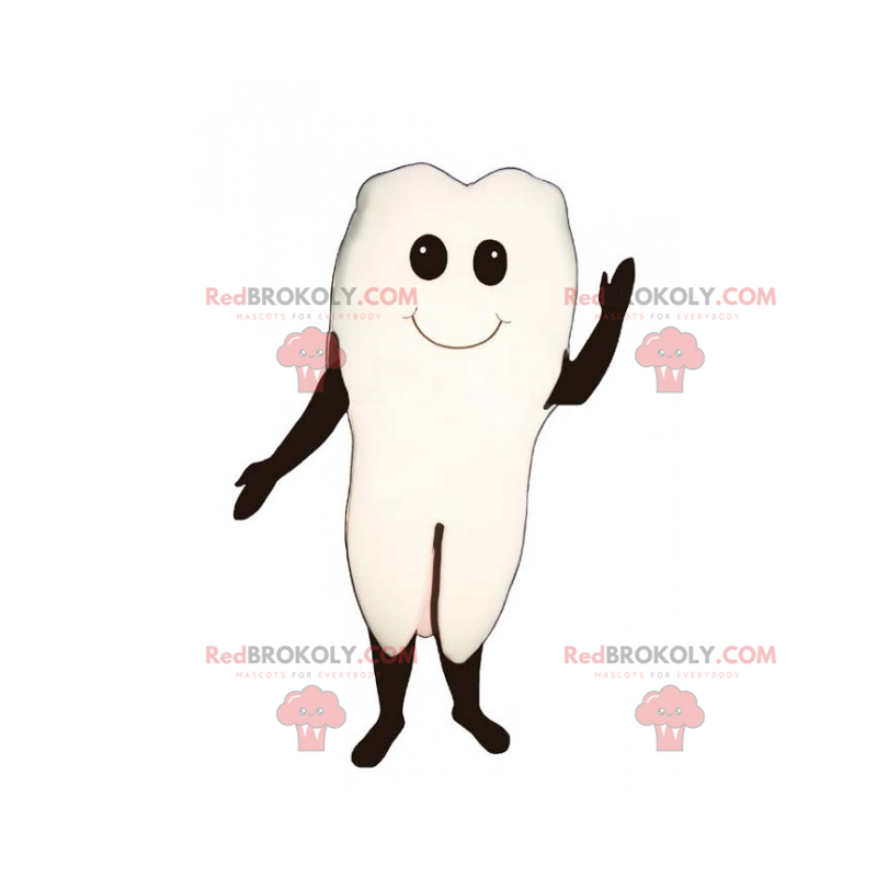 Mascotte de dent avec visage souriant - Redbrokoly.com