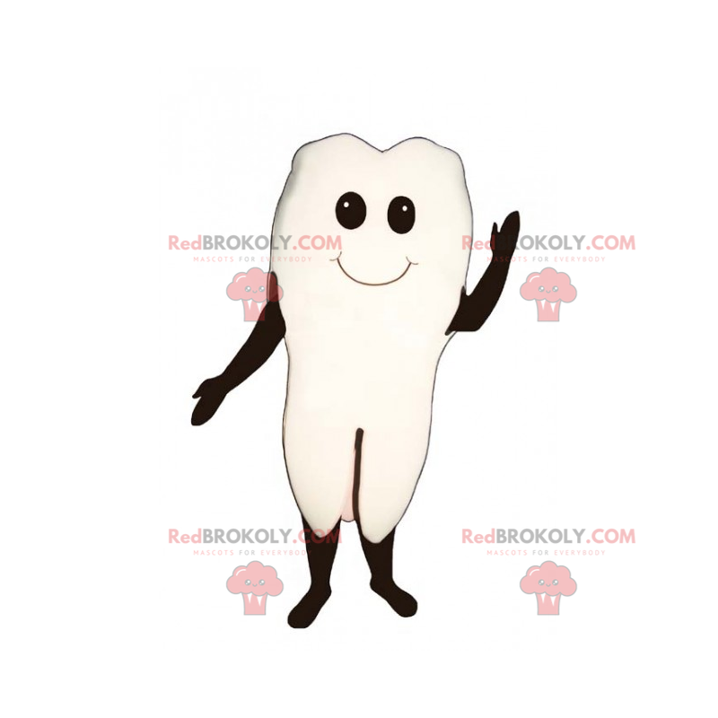 Mascotte del dente con la faccia sorridente - Redbrokoly.com