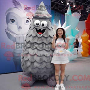 Gray Ice Cream Cone mascot...